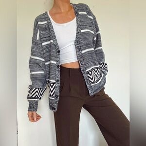 Vintage 90s Knit Cardigan Sweater - M